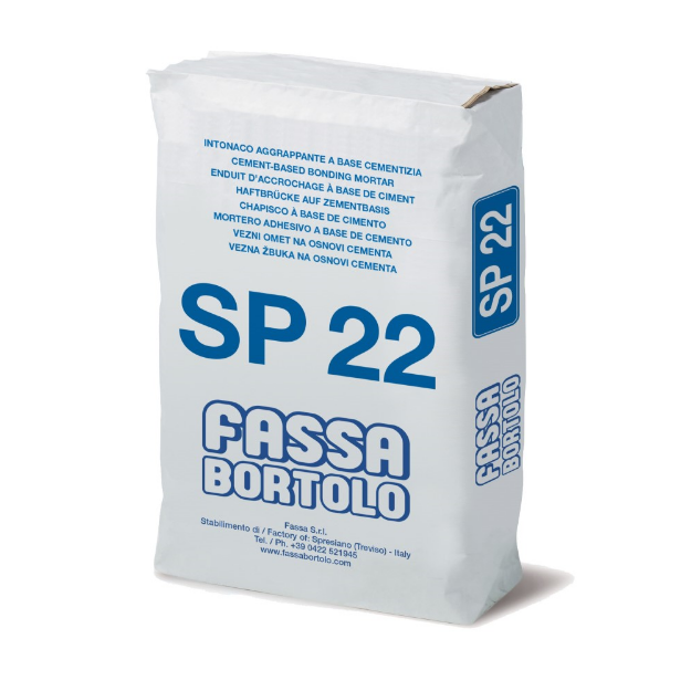 Fassa SP22 Bonding Mortar is a high performance cement undercoat for concrete substrates.